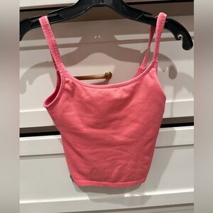 Lululemon ebb to street cropped tank - coral